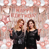 Rose Gold Birthday Party Decorations Kit 50 Piece Set Happy Birthday