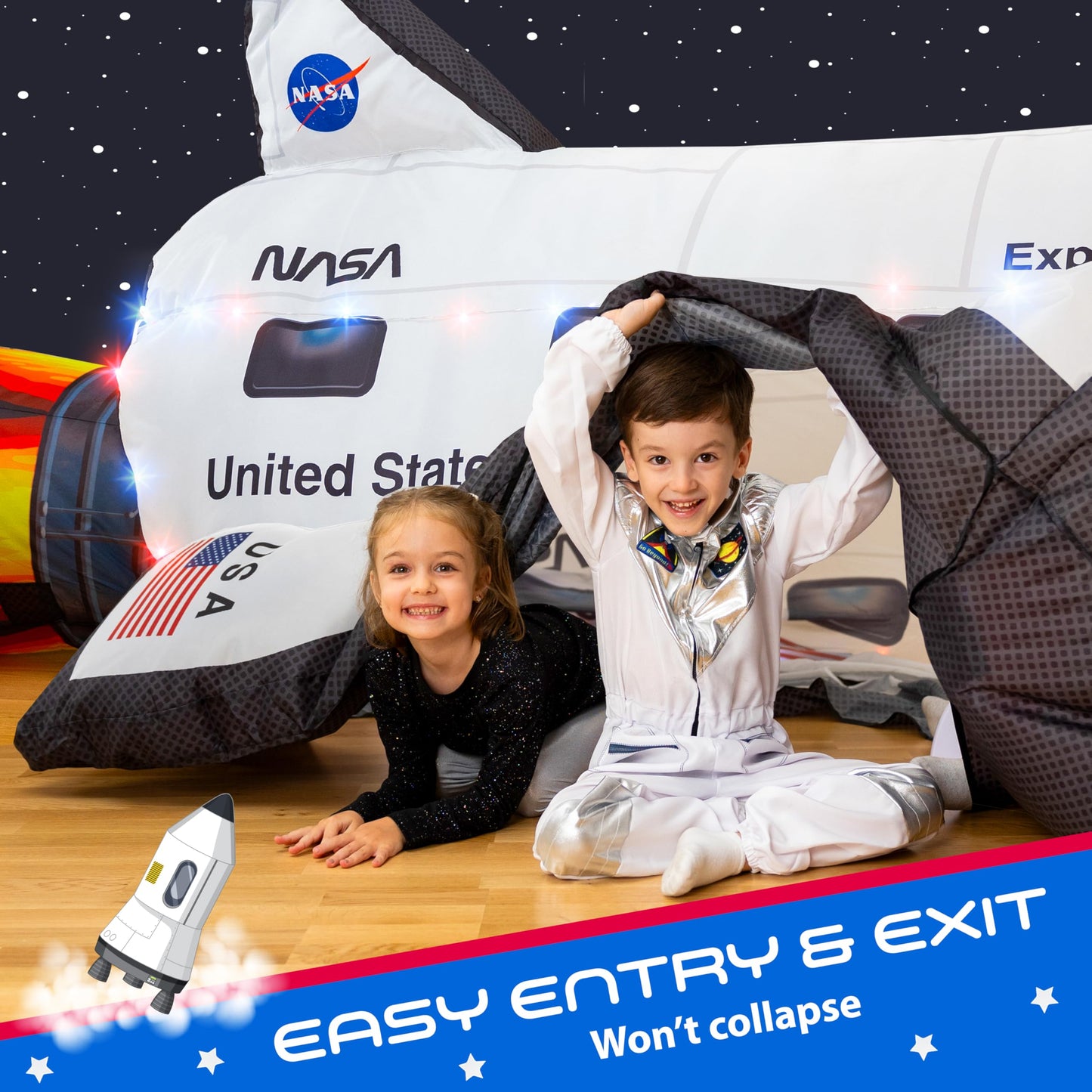 W&O Space Explorer Aerodome with LED Lights & Blast-Off Button –