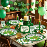 St Patrick's Day Party Supplies Tableware Set Irish Shamrock Themed