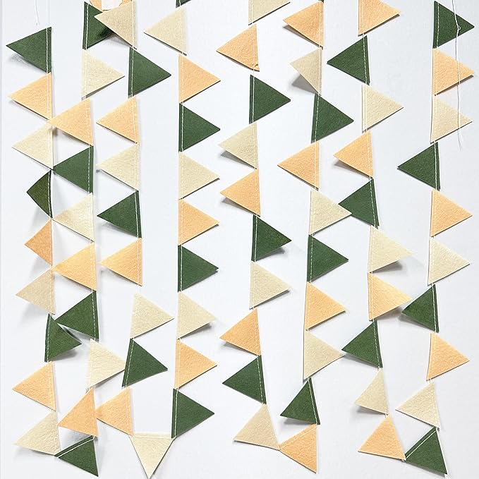 Sage Green Party Decorations Olive Green Tan Brown Cream Felt Hanging