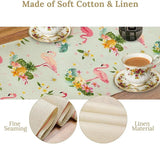 Flamingo Bird Table Runner Retro Pink Flamingo Tropical Flowers