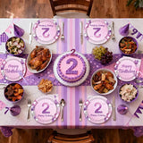96Pcs Pink Purple 2nd Birthday Party Decorations Pastel 2nd Birthday