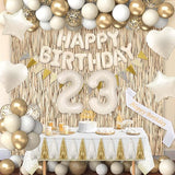 23rd Birthday Decorations for Women, White and Gold 23 Boho Birthday