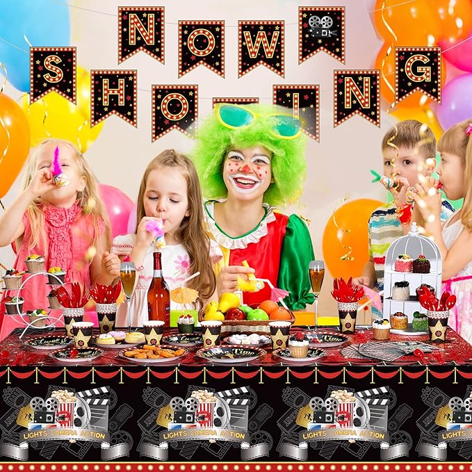 171 Pcs Movie Night Party Supplies Serves 24 Include Movie Theater
