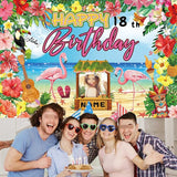 Custom Happy Birthday Banner Flamingo Themed Party Decoration