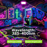 100W LED Black Lights Blacklight Flood Light for Halloween