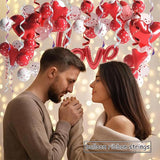 BEISHIDA Red Pink Silver Curling Ribbons Balloon String Ribbons - 3