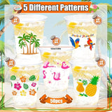 50Pcs Luau Party Decoration Cups 16 OZ Disposable Plastic Drinking