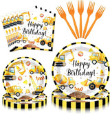 100 Pcs Construction Truck Party Tableware Set Disposable Vehicle