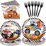 96 Pcs Monster Theme Truck 3rd Birthday Party Supplies Monster Theme