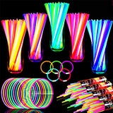 TURNMEON 500 Pack Ultra Bright Glow Sticks Bulk Glow In The Dark Party