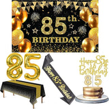 85th Birthday Decorations Men Women with 85th Birthday Banner Black