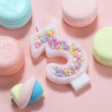 Pastel Macaron 3rd Birthday Candle Sweet Pink Number 3 Candle Cake