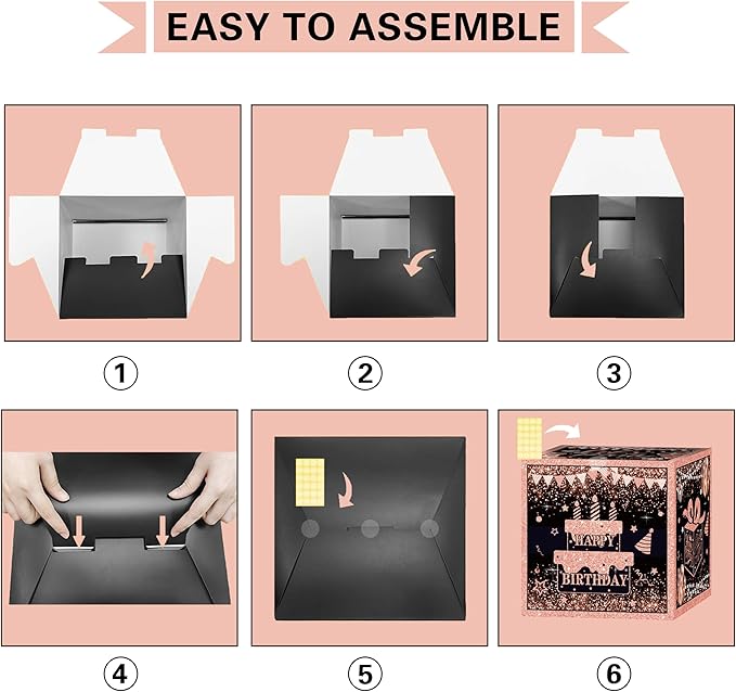 Rose Gold Birthday Party Decorations Kit for Women 4pcs birthday
