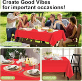 QIKSION Red Plastic Table Cloth Disposable 12 Pack, 54 x 108 Inch
