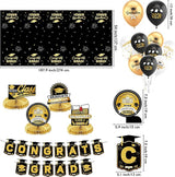 Graduation Decorations 2026 Black and Gold Party Supplies