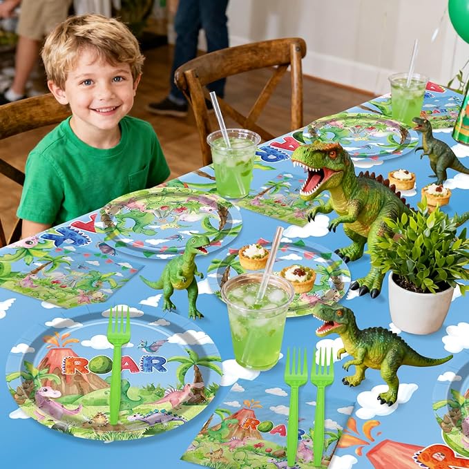 81 Pcs Dinosaur Birthday Decorations Including Dinosaur