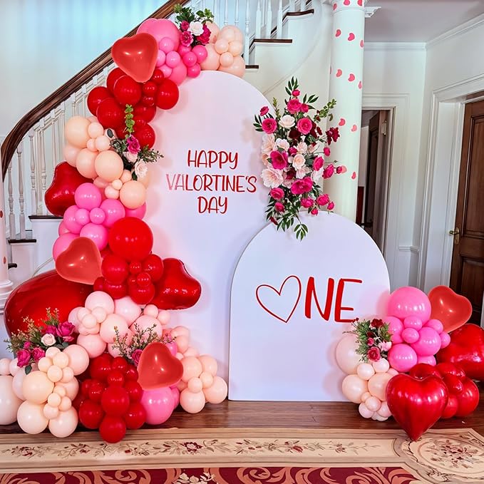 Valentines Day Balloon Arch Kit Pink Red Balloons Garland Red Pink