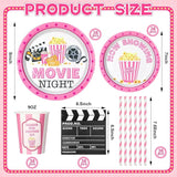180 Pcs Movie Night Party Supplies Pink Movie Theme Birthday