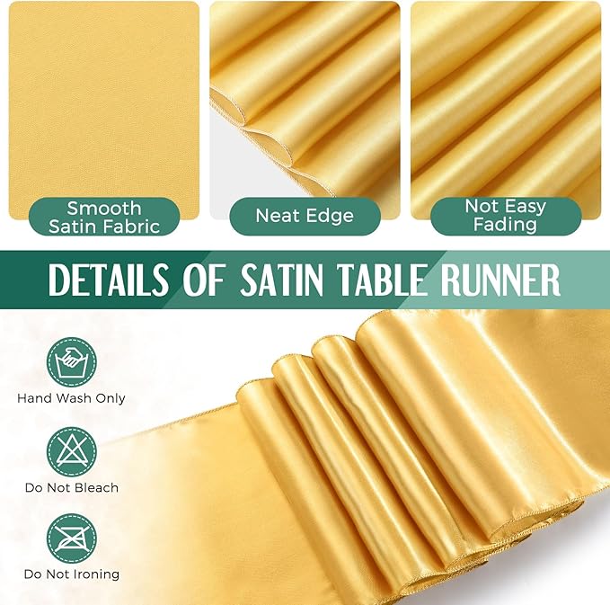 Breling 24 Pack Green and Gold Disposable Plastic Tablecloths and