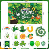 St Patrick's Day Party Decorations Set Backdrop Clover Banner Clover