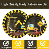 96pcs Construction Birthday Party Supplies Construction Theme Paper