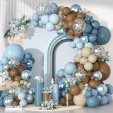 Ouddy Party Dusty Blue Brown Balloons Garland Arch Kit, Different
