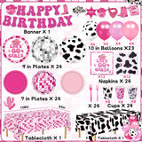 147pcs Cowgirl Birthday Party Decorations, Disco Cowgirl Party