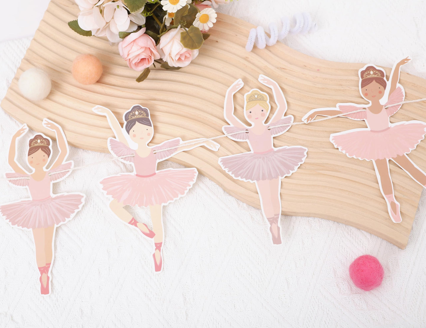 Ballet Girls Birthday Decorations - Ballerina Party Garland,Pink