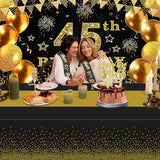 45th Birthday Decorations Men Women with 45th Birthday Banner Black