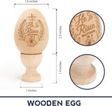 Easter Basket Stuffers He is Risen Wooden Egg Decoration Christian
