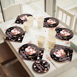 96 Pcs Rose Gold Birthday Plates and Napkins Party Supplies for