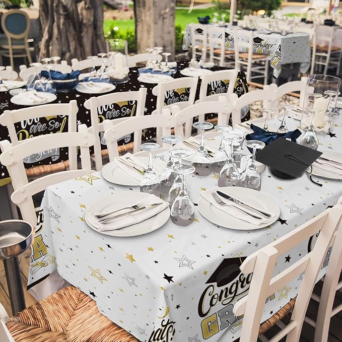 Graduation Decorations 2026 2 Pcs Black and Gold Gongrats Grad