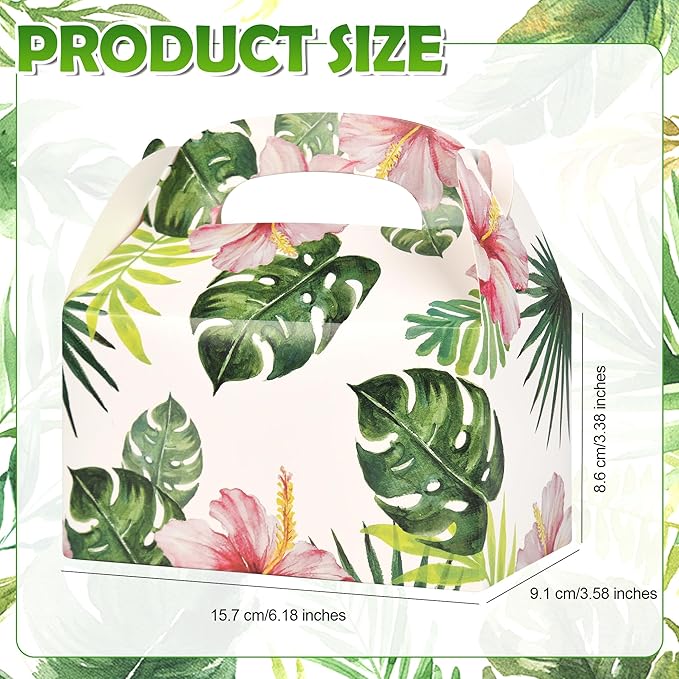 DjinnGlory 36 Pack Hawaiian Luau Party Favor Treat Boxes Gable Boxes