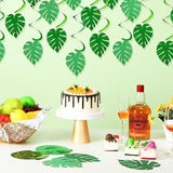 64 Pcs Hawaiian Luau Party Palm Leaves Swirl Decorations Hanging