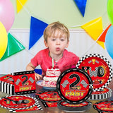 96 Pcs Race Car 2nd Birthday Party Supplies Hot Car Checkered