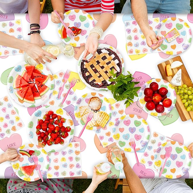99Pcs Valentine's Day Party Supplies Conversation Heart Party