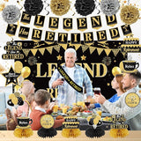 Retirement Party Decorations for Men Black Gold Happy Retirement