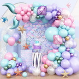 Mermaid Balloon Garland Arch Kit Pastel Pink Purple Teal Blue