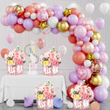 Jremreo 6 Pack 7x7x7 Inches Pink Floral Baby Shower Centerpiece Boxes