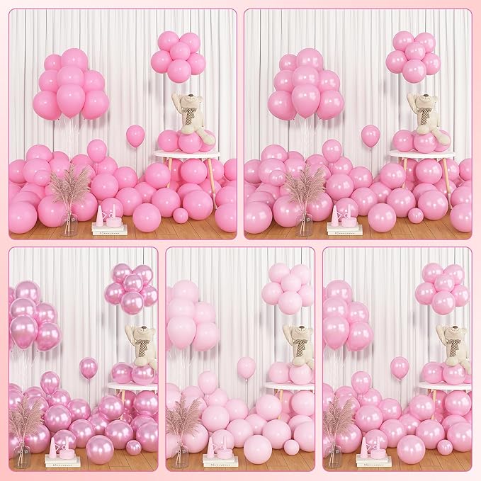 Amandir 153pcs Pink Balloon Garland Arch Kit, Different Sizes 18 12