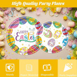 Easter Plates and Napkins Sets 96PCS Happy Easter Bunny Disposable