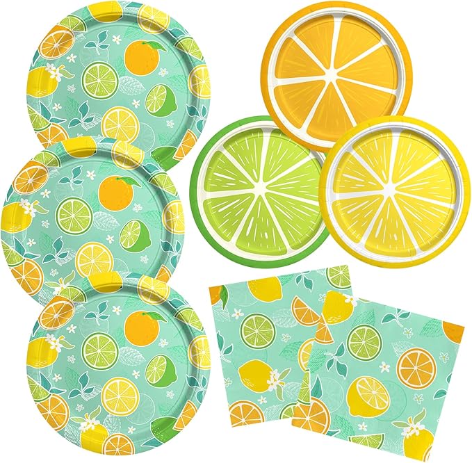 Fruit & Lemon Party Supplies Kit for 48 Vibrant Summer Party