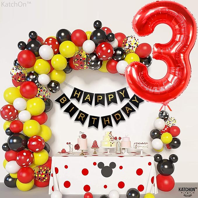 KatchOn, Giant Red Number 3 Balloon - 40 Inch | Red Foil Number 3