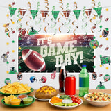 32 Piece Football Party Decoration Kit Banners Foil Swirls Garlands
