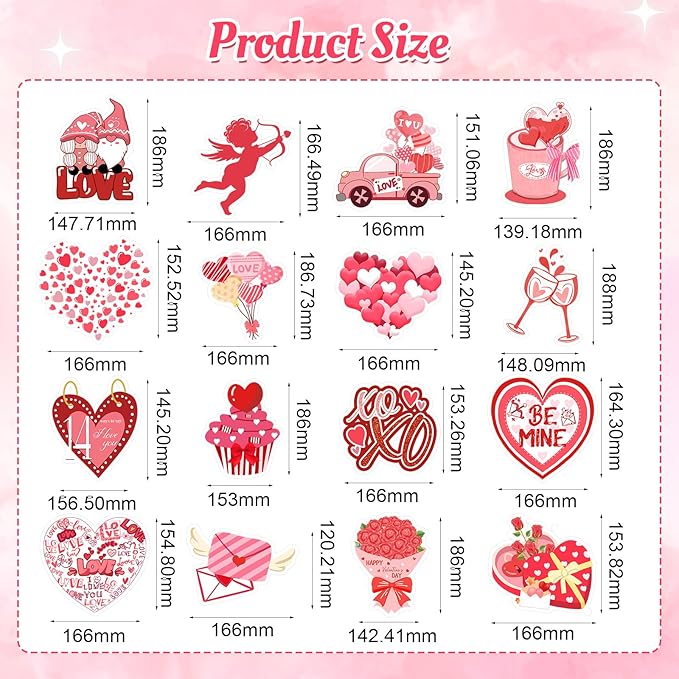 36 Pcs Valentine's Day Hanging Swirl Decorations Set Happy