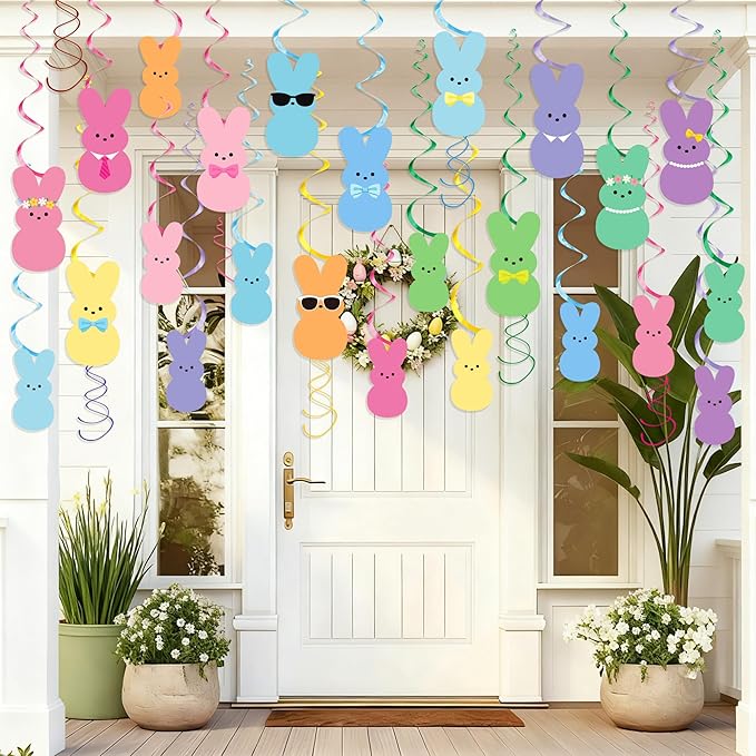 30Pcs Easter Hanging Decorations Bunny Hanging Easter Decorations