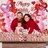 Happy Valentines Day Decorations Party Set Red Heart Decor Themed