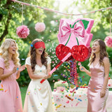 WERNNSAI Cherry Piñata - Pink Bow Party Decorations Cherry Bow piñata