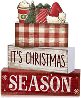 4 Pcs Christmas Table Decoration Wooden Hot Cocoa Santa Hat